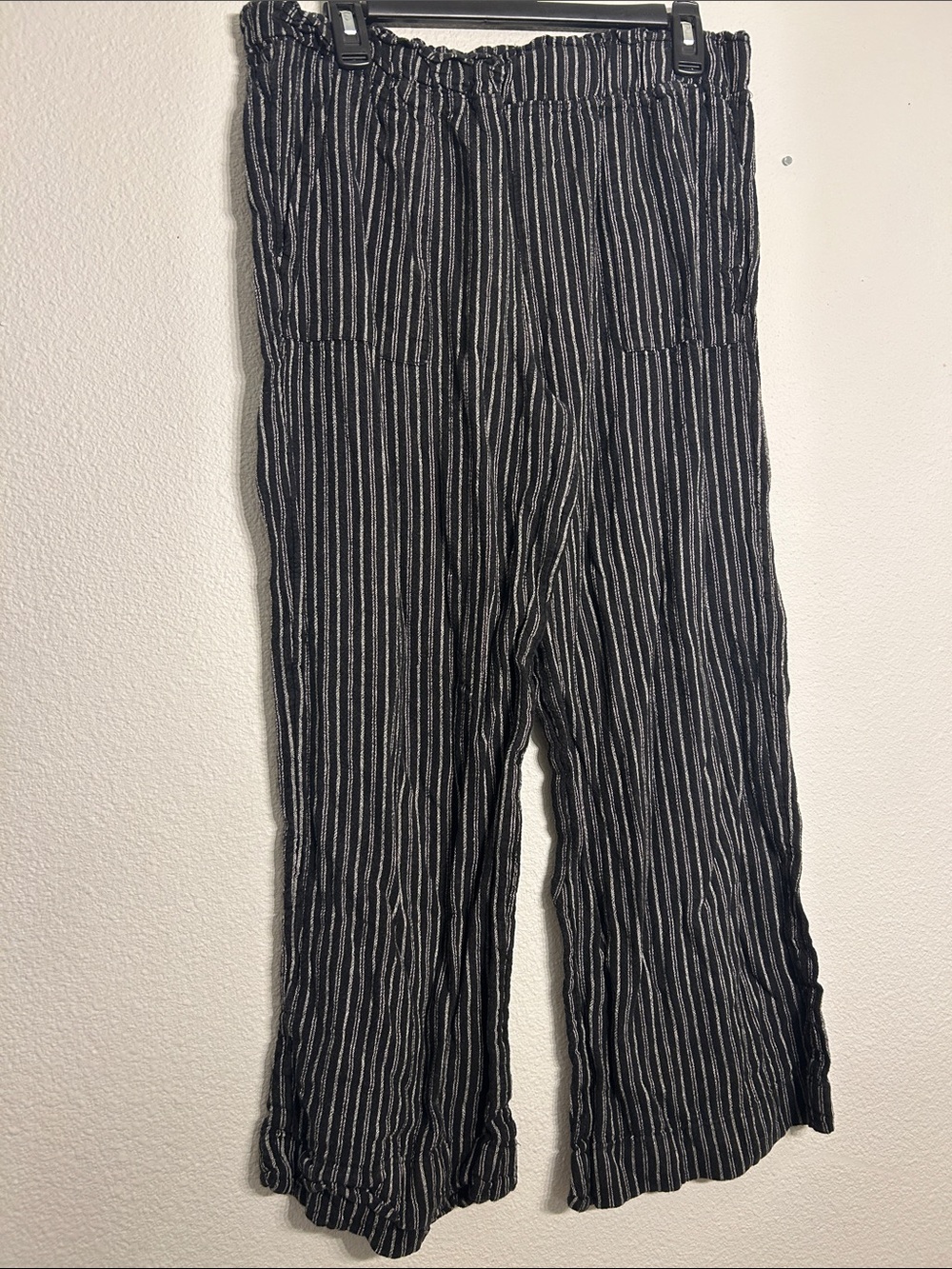Time and Tru Black and White Striped Wide Leg Pants